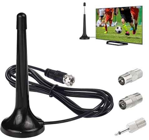 Antena Radio FM Interior Casa, Antena Interior Dab con 3 Metros Cabo, Base Magnética, Cable de 3 Metros, Compatible con Sistemas de Audio y Cine en Casa, 75 Ohm, Alta Fidelidad, Negro