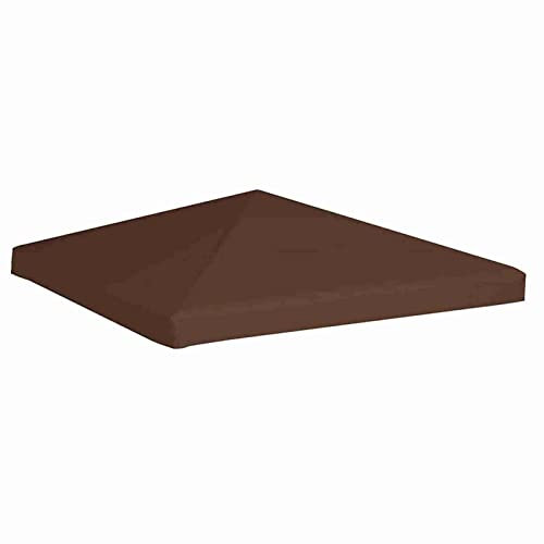 Braunes Oxford-Gewebe, Outdoor-Gartenüberdachung, Ersatzabdeckung für 3 x 3 m Pavillon, Sonnenmarkise, Dachabdeckung für Grillpavillon, wasserdicht und langlebig, Dach-Ersatz