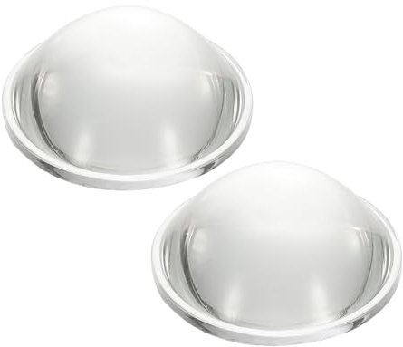 PATIKIL Diameter 40mm Flat Convex Lens, 2 Pcs Height 16mm High Borosilicate Glass LED Optical Convex Condenser Lens with Edge for Flashlight Car Bike Head Lamp Spotlight, Clear 2.4mm