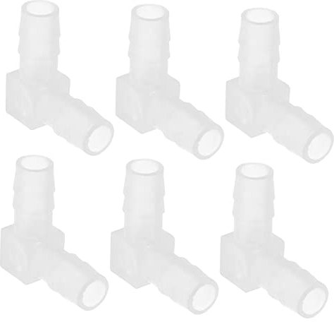 Kisangel Conectores De Codo para Manguera 8 Mm 6 Piezas Accesorios De Manguera De Plástico Ángulo Recto para Uso Alimentación Laboratorio y Jardinería Resistente Corrosión