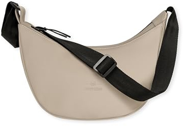 Johnny Urban Crossbody Bag Damen & Herren Beige - Rory - Half Moon Bag Design - Schultertasche im Halbmond Stil - Halbrunde Tasche mit verstellbarem Gurt - Wasserabweisend