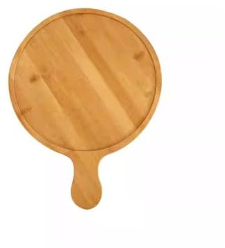 Plato Bandeja for Restaurante de Hotel, Bandeja de Madera Maciza de bambú, Plato Circular de Madera de bambú, Bandeja for Tazas de Agua, Bandeja de Madera for Pizza for el hogar Decorativo