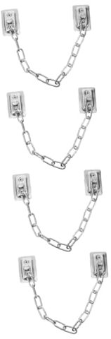 DOITOOL 4pcs Chrome Door Chain Lock Window Lock Chain for Home Safety Childproof