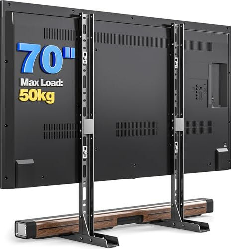 TVON Pied TV Universel Pied de Télévision Compatible avec Les Télévisions à écran LCD/LED de 20 à 70 Pouces, Table Support TV sans Percer Capacité jusqu'à 50 kg, VESA Max 800 x 600 mm