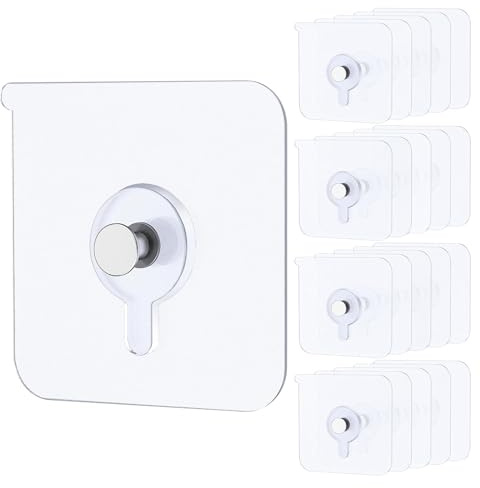 ZHITENG 30 Piezas Ganchos Adhesivos para Pared Transparentes, Colgar Cuadros Sin Agujeros Impermeables, Cuelga Cuadros Sin Clavos, Colgadores Adhesivos Resistentes para Marcos Metal Vidrio Espejos