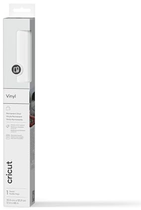 Cricut Permanent Adhesive Vinyl Sheet | 30.5 cm × 1.2 m | Gloss White | Self-Adhesive Vinyl for All Cricut Cutting Machines