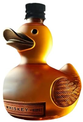 EDXTNKQC Carafe À Décanter - Miniature Sculpture, Carafe À Whisky en Forme De Canard Rigolo De 300 ML, Bouteille De Vin en Verre, Décoration De Distributeur De Vin en Forme De Canard Farceur(B)