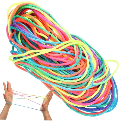 WEKAMOS 20 Pcs Finger String Toy for Boys and Girls with Excellent Durability and Delicate Fabric Design, Cats Cradle String Game Supplies to Exercise Hands-on Ability and Enhance Play