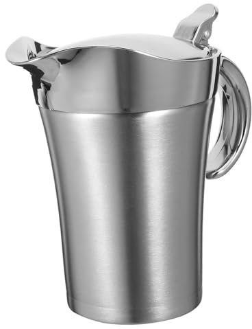 Hemobllo Saucière Isolante Acier Inoxydable Double Paroi Thermique pour Sauce et Condiments Bec Ergonomique Anti-goutte Réserve de Chaleur Prolongée pour Usage Domestique et Restaurant