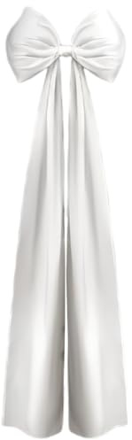 Fiocco per albero di Natale 19, 7x46, 1 Morbido fiocco per albero di Natale a coda lunga Ornamenti decorativi da appendere per lo sfondo della parete della porta festa Bianco