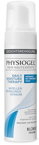 PHYSIOGEL Daily Moisture Therapy Mizellen Reinigungsschaum, 150 ml | Feuchtigkeitsspendender Gesichtsreinigung für normale bis trockene Haut, sanft , schützt vor Austrocknung