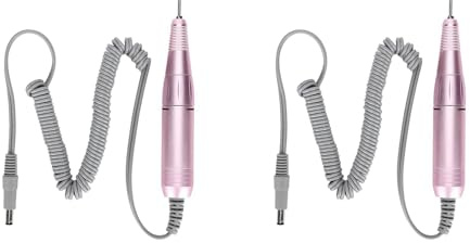 Aundhegrtt 2X Taladro de Uñas Eléctrico Manejar 35000RPM Taladro de Arte de Uñas de Mano Pulido Máquina de Pulir Manicura Taladro Accesorio Rosa