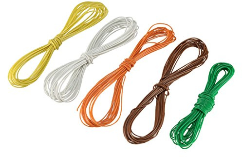 sourcing map 5 Stück Wickeldraht verzinnter Kupferdraht PCB Lötdrähte P/N DM-30-1000 30 AWG 3 Meter Länge für Eletronic-Test