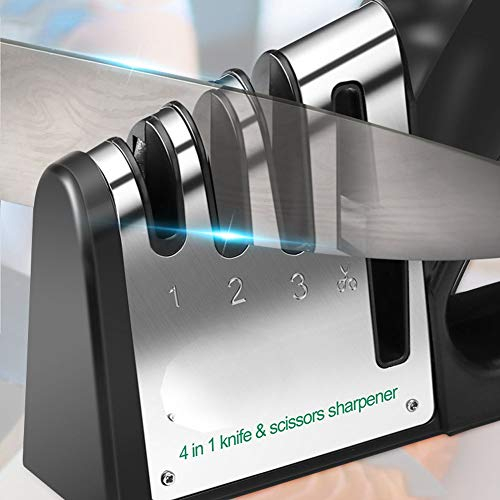 DUYER Afilador De Cuchillos De Cocina, Cuatro En Uno Afilador De Cuchillos Inteligente Casa Cuchillo De Cocina Dedicado RáPido Cocina Alta PrecisióN No AutomáTica Kitchen Knife Sharpener