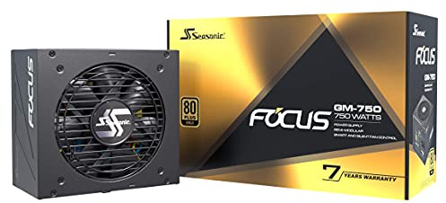 Seasonic Focus GM-750, 750W 80+ Gold, semimodular, se Adapta a Todos los Sistemas ATX, Control de Ventilador en Modo silencioso y refrigerante, Fuente de alimentación Juegos y Varias