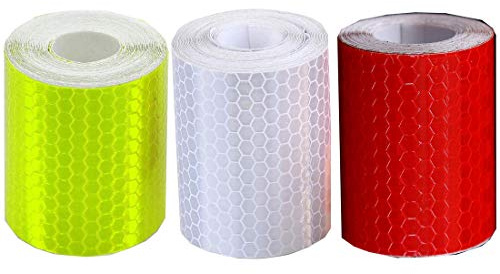 Lot de 3 rubans adhésifs réfléchissants haute visibilité 50 mm x 3 m