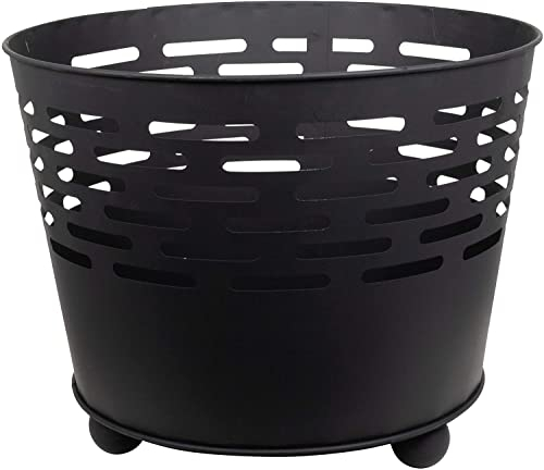 Trendyshop365 Feuerkorb Garten Feuertonne Ø45 x 35 cm Schwarz Metall Rund Feuerschale (1 Stück)