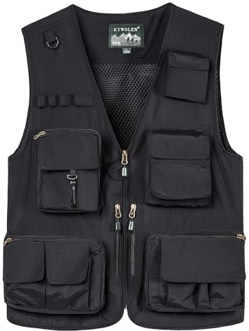 KTWOLEN Utomhusväst Herr Snabbtorkande Fiskeväst Flerficka Andas Gilet Safari Jakt Vandring Väst ärmlös jacka Människor Inga människor Plats