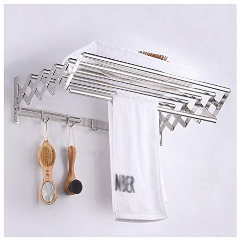 LLLD Stendibiancheria Appendiabiti da Parete Estensibile Stendino A Muro A Fisarmonica Poco Ingombrante da Esterno Bagno Balcone (Size : 60cm)