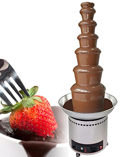 JINTAOMA Stainless Steel Buffet Equipment Chocolate Fountain, 4-7 Tier Fountain Chocolate Cheese Melting Machine Cream, Adjustable Temperature, Easy to Assemble for Birthday Party Wedding,7floors