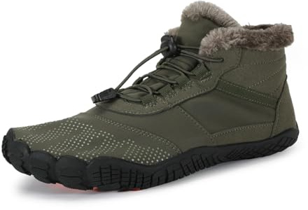 Barfotaskor vinter, män kvinnor vattentäta barfotaskor barfotaskor unisex vattentäta traillöparskor utomhus halkfria vinterstövlar, Grön 9, 38 EU