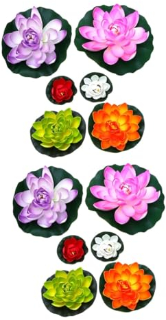 BESPORTBLE 12 STK schwimmende teichpflanze Aquarienverzierung Kunstblumen für Aquarien Grün Anlage künstliche Pflanzen künstliche künstlicher Lotus Falsches Lotusblatt schmücken Seerose