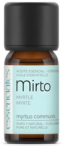 ESSENCIALES Aceite Esencial de Mirto 10 ml – 100% Puro y Natural – Aroma Fresco para Difusor, Humidificador y Aromaterapia