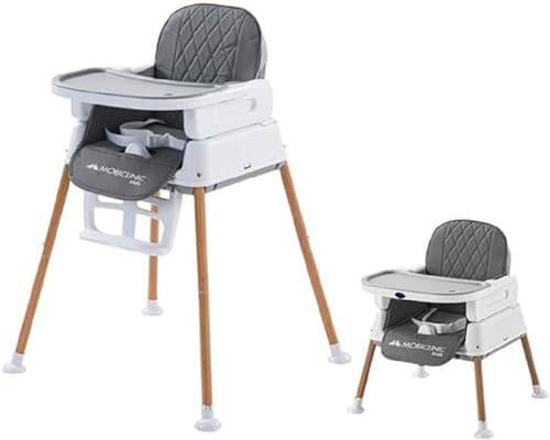 Mobiclinic® kids, Hochstuhl baby, 3-in-1, Kiara, Sitzerhöhung + spielstuhl, Klappbar, 5-punkt-gurt, Verstellbares tablett, 6-36 monate, Bis zu 15 kg, Wasserabweisendes textil