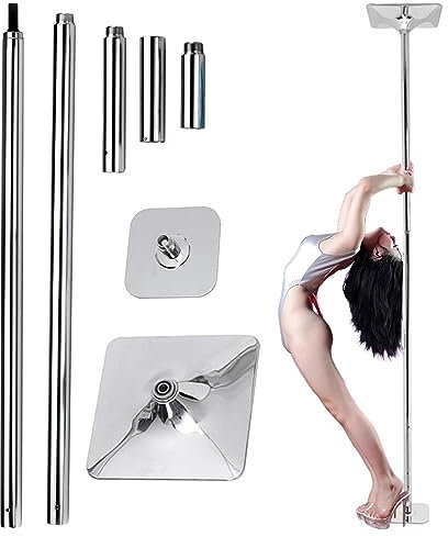 Tanzstange, drehbar, fest, mit doppeltem Verwendungszweck, höhenverstellbar, 2,2 m–3,8 m, drehbar, statische Tanzstange, tragbar, abnehmbar, für Zuhause, Club, Bar, Fitnessstudio, 45 mm STRI