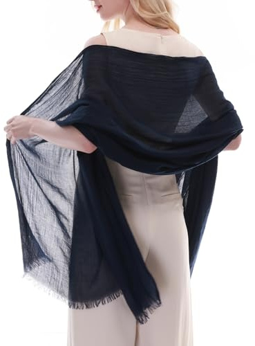 RIIQIICHY Stola für Abendkleid Blau – Leichtes Tuch für Sommer & Hochzeit, Weicher Schal ，Schultertuch Damen festlich – Schals & Tücher für Damen