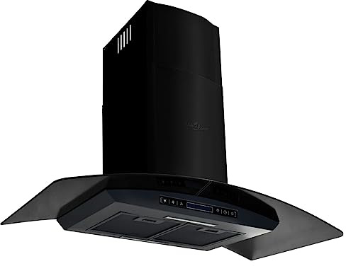 Homgoday Décoration de meubles, hotte aspirante murale en acier inoxydable 756 m³/h 90 cm noir meubles d'intérieur/extérieur pour salon bureau