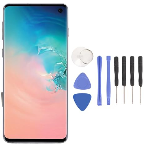 För S10 LCD-skärmbyte, Digitaliseringsenhet med LED-skärm med Ram, Fingeravtryck och Reparationsverktyg, För S10 G9730 SM-G973U SM-G973W SM-G973F (Svart)