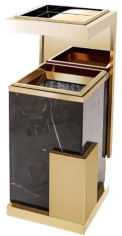 GAOJUNAN Cenicero Exterior Papelera De Exterior Papelera De Mármol Papelera De Acero Inoxidable Para Vestíbulo De Hotel Edificio De Oficinas De Hotel Con Cenicero Vertical Papelera Exterior(D)