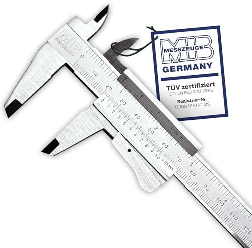 MIB Messschieber mit Momentverstellung DIN 862 150mm | Schieblehre Analog Edelstahl | Messschieber | Schublehre Metall | Messwerkzeug | Caliper | Durchmesser Messgerät | Schiebelehre Metall