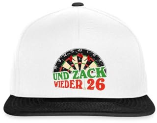 Spreadshirt Dart Dartscheibe Und Zack Wieder 26 Snapback Cap, One Size, Weiß/Schwarz