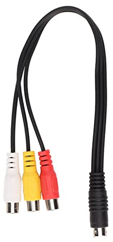 Cavo S Video da 4 Pin a 3RCA, Doppia Schermatura, Plug and Play, Materiale PVC, 1,0 Piedi, con Jack Standard a 4 Pin, per la Trasmissione del Segnale