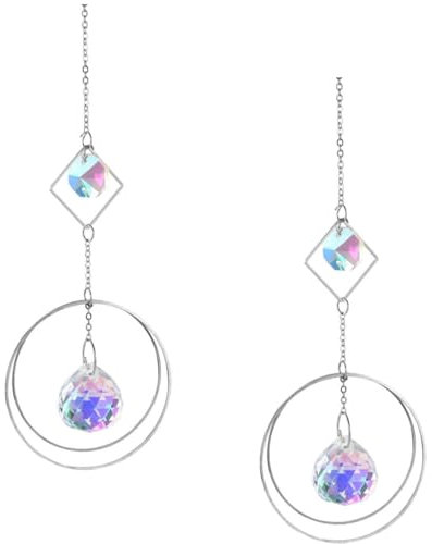 ANDARS Atrapasoles, 2 Piezas Atrapasol de Cristal, 28 cm Arcoíris Atrapasol, Prisma Cristal Colgante para Decoración de Ventanas y Jardines