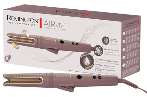 Remington Arricciacapelli AIRvive con Tecnologia Ionica, Rivestimento in Ceramica con Micro-Conditioner, Corpo Rotante, Display LED, Temperatura Regolabile 160–210°C, CI8930