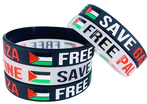 MUNSKT Palästina-Armband, 5 Stück, kostenlose Palästina-Silikonarmbänder, Zubehör mit palästinensischer Flagge, Solidaritätsarmbänder für Damen und Herren