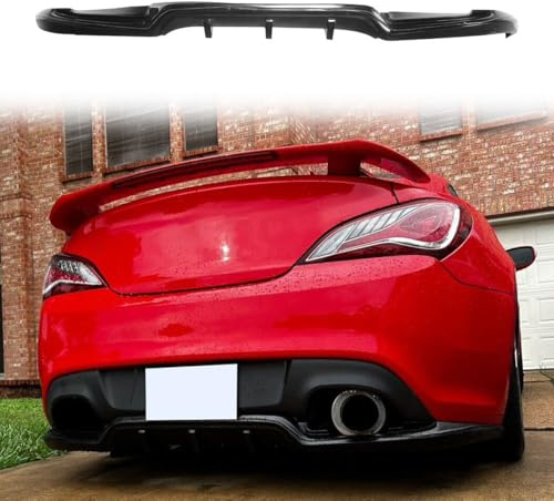 HYPER GLORY Rear Bumper Lip Compatible with 2010-2016 Hyundai Genesis Coupe, Sport Style Black PU Lower Splitter, Spoiler Air Dam Chin Valance Diffuser