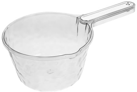 SMASOLO Récipient De Louche De Bain Portable Plastique Transparent Avec Manche Long Pour Cuisine Salle De Bain