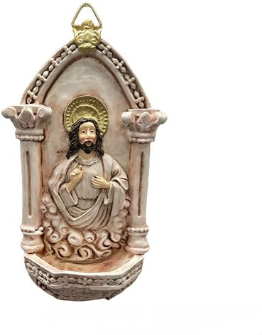 Obotsnoi Resins Wall Decors Catholic Vintage Sacred Sculpture Hanging Holy Water Font For Indoor And Outdoor Use Resins Holy Water Basins