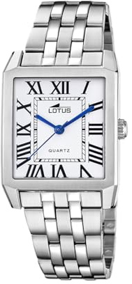 LOTUS Reloj Hombre Analógico de Acero Inoxidable 316l Plateado | Movimiento de cuarzo, vidrio mineral de alta resistencia, impermeable 5 ATM 18983/5