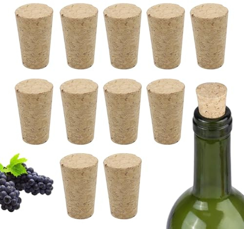 12er Pack Weinkorken, Naturkorken Flaschenkorken, Kegelförmige Korken, Holzkorken, Handwerkskorken, Bierkorken, Champagnerstopfen für Weinglasflaschen, Bar, DIY, Handwerk, Küche, Zubehör