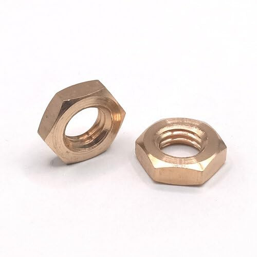 Flachmutter DIN 439 - Sechskantmutter niedrige Form - Messing (M10, 10 Stück)