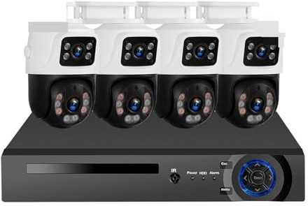 4CH Poe 6MP Camera System Video Surveillance Kit Security Ptz Outdoor Two Way Audio Full Color Night(2T,4CH POE 4PCS 6MP Cam)