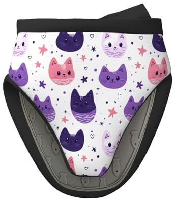 Mini gants de cuisine en silicone résistants à la chaleur - Motif chat de dessin animé violet