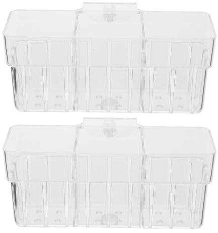 SEWACC Lot de 2 Paniers Hydroponiques Suspendus Transparents à 3 Compartiments Support Mural pour Plantes Aquatiques Pots pour Aquarium Étagère Hydroponique pour Culture et Décoration