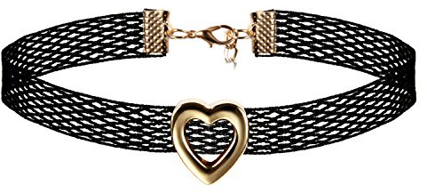 JewelryWe Schmuck Damen Choker Halskette, 18mm / 25mm / 35mm Breite Velvet Spitze Choker Kette Tattoo Punk Gothic Halsband, Schwarz
