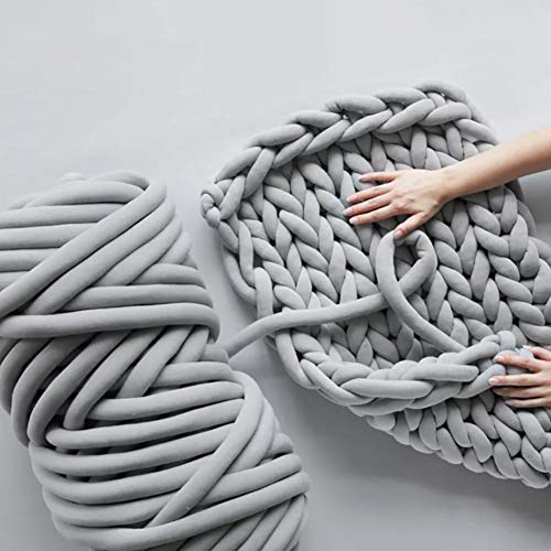 Fashionapple weiches Kerngarn - Wolle Super Chunky Garn Sperriges Vorgarn für Armstricken, Häkeln Filzen, Teppiche Decke und Kunsthandwerk (Dunkelgrau)